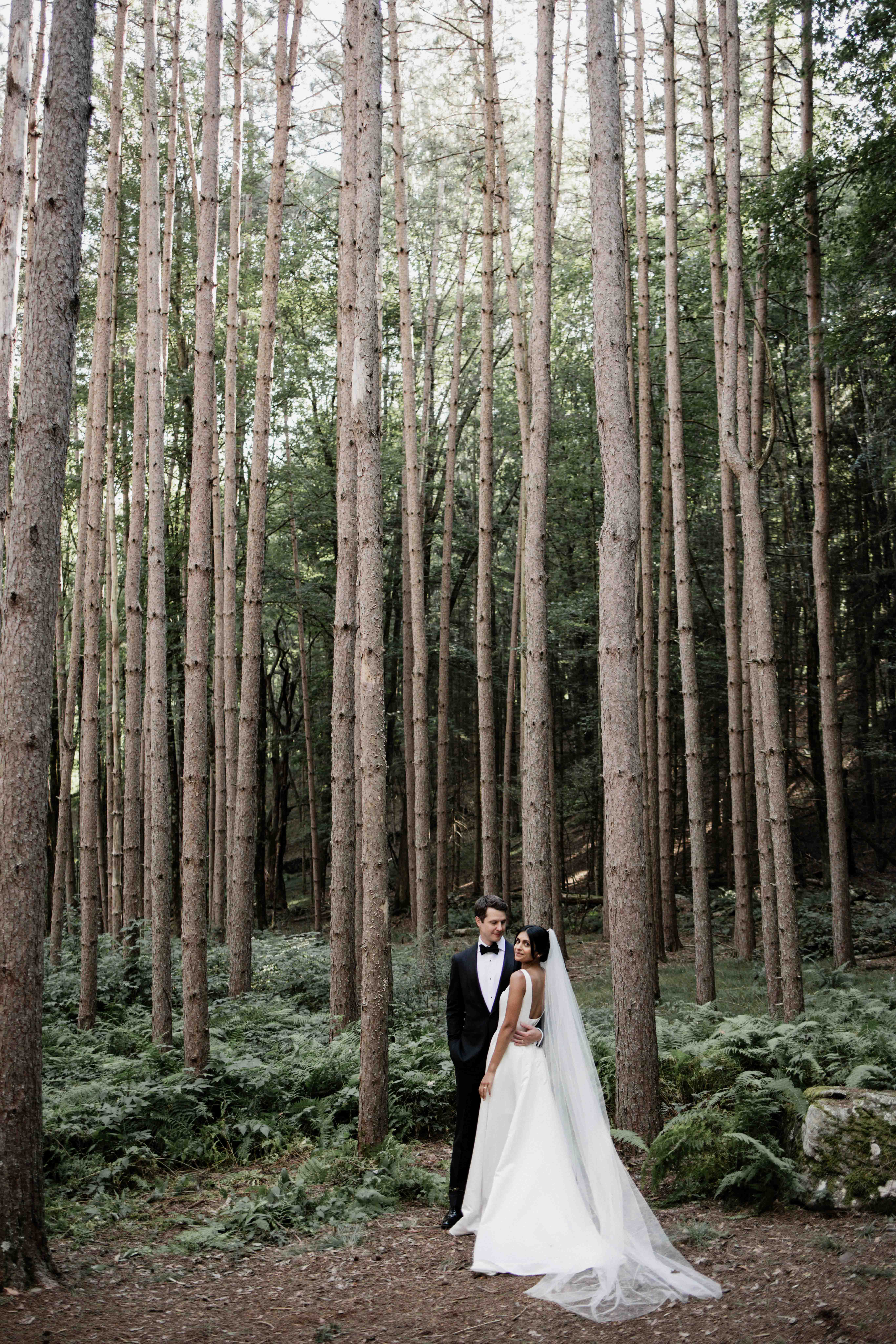 Lakeside Catskills wedding at golden hour